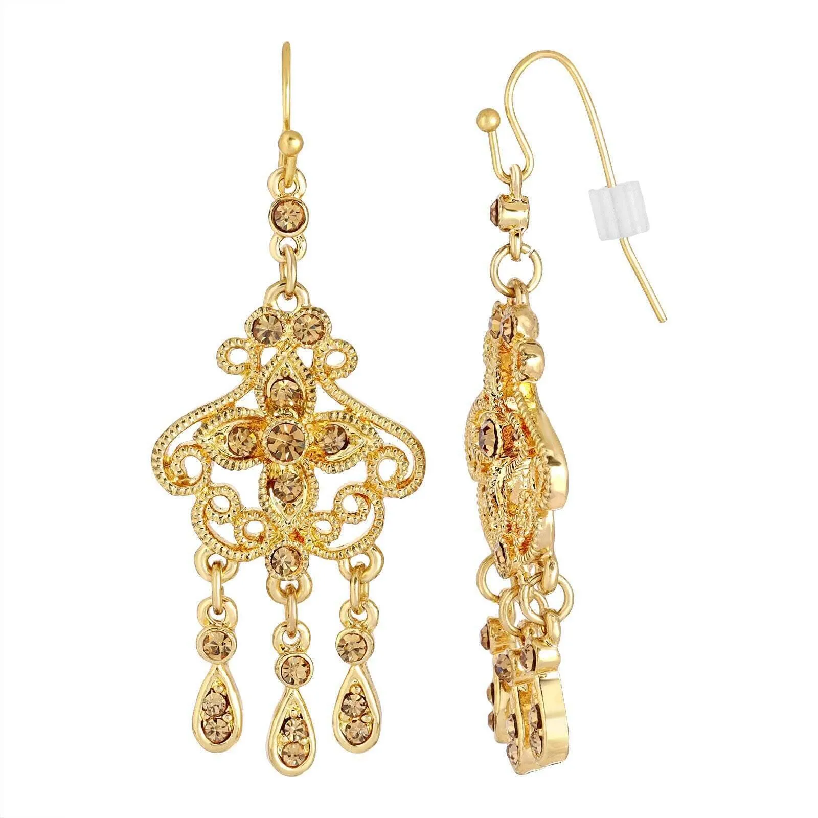2028 Jewelry Smokey Topaz Crystal Chandelier Drop Earrings 1928 Jewelry