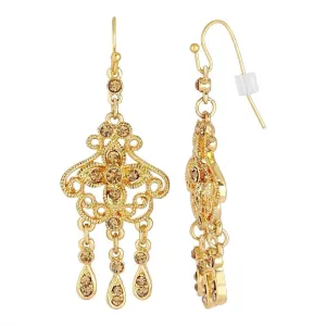 2028 Jewelry Smokey Topaz Crystal Chandelier Drop Earrings 1928 Jewelry