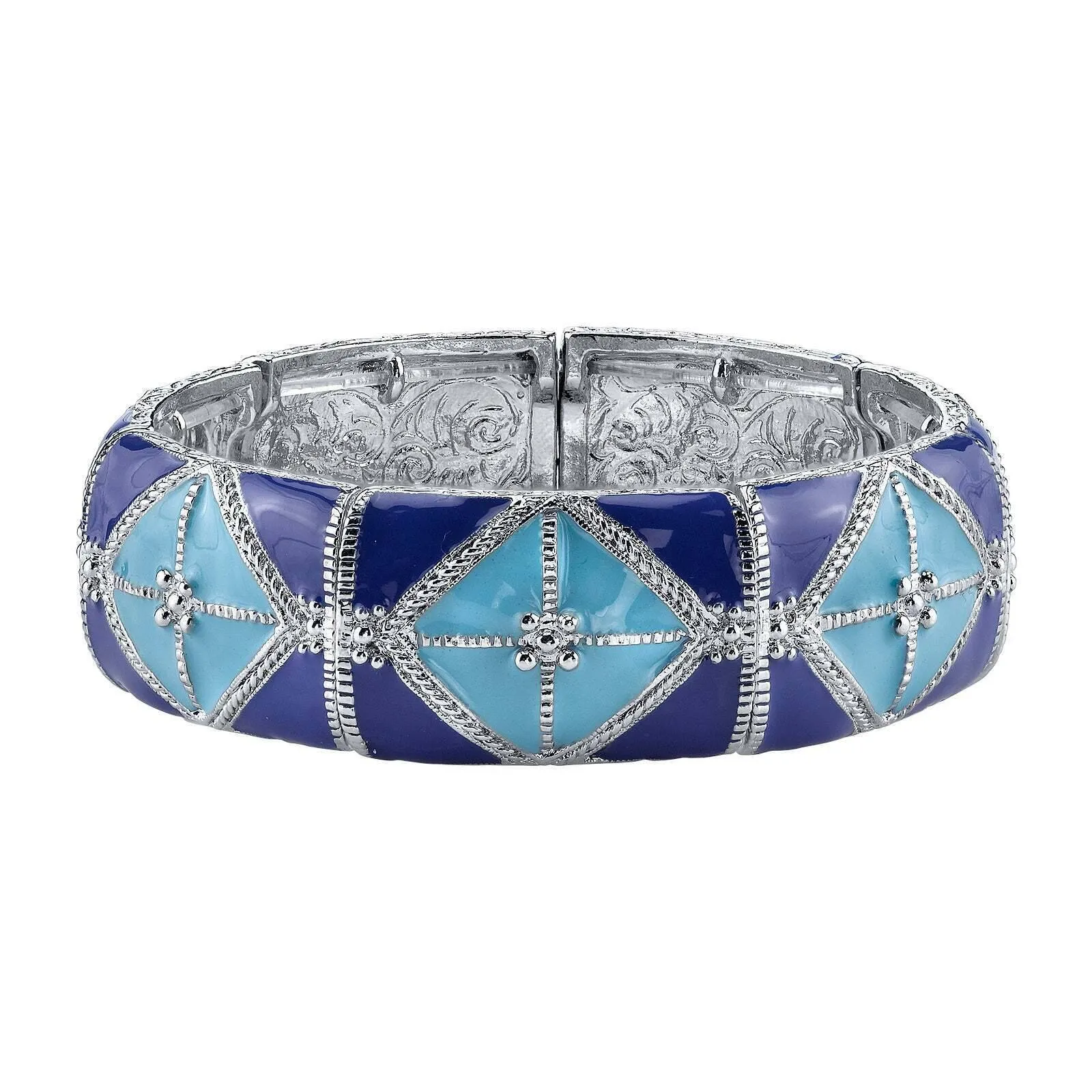 2028 Jewelry Southwestern Wide Enamel Stretch Bracelet 1928 Jewelry