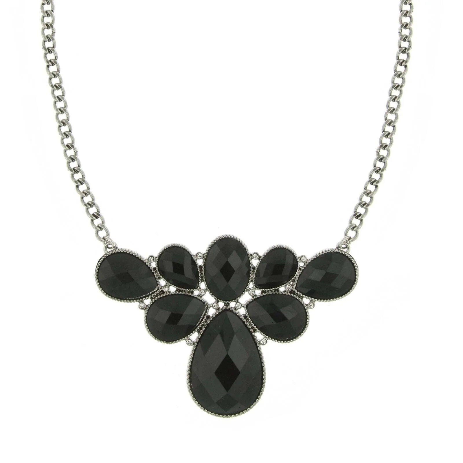 2028 Jewelry Teardrop Stone Cluster Necklace 16"   3" Extender 1928 Jewelry