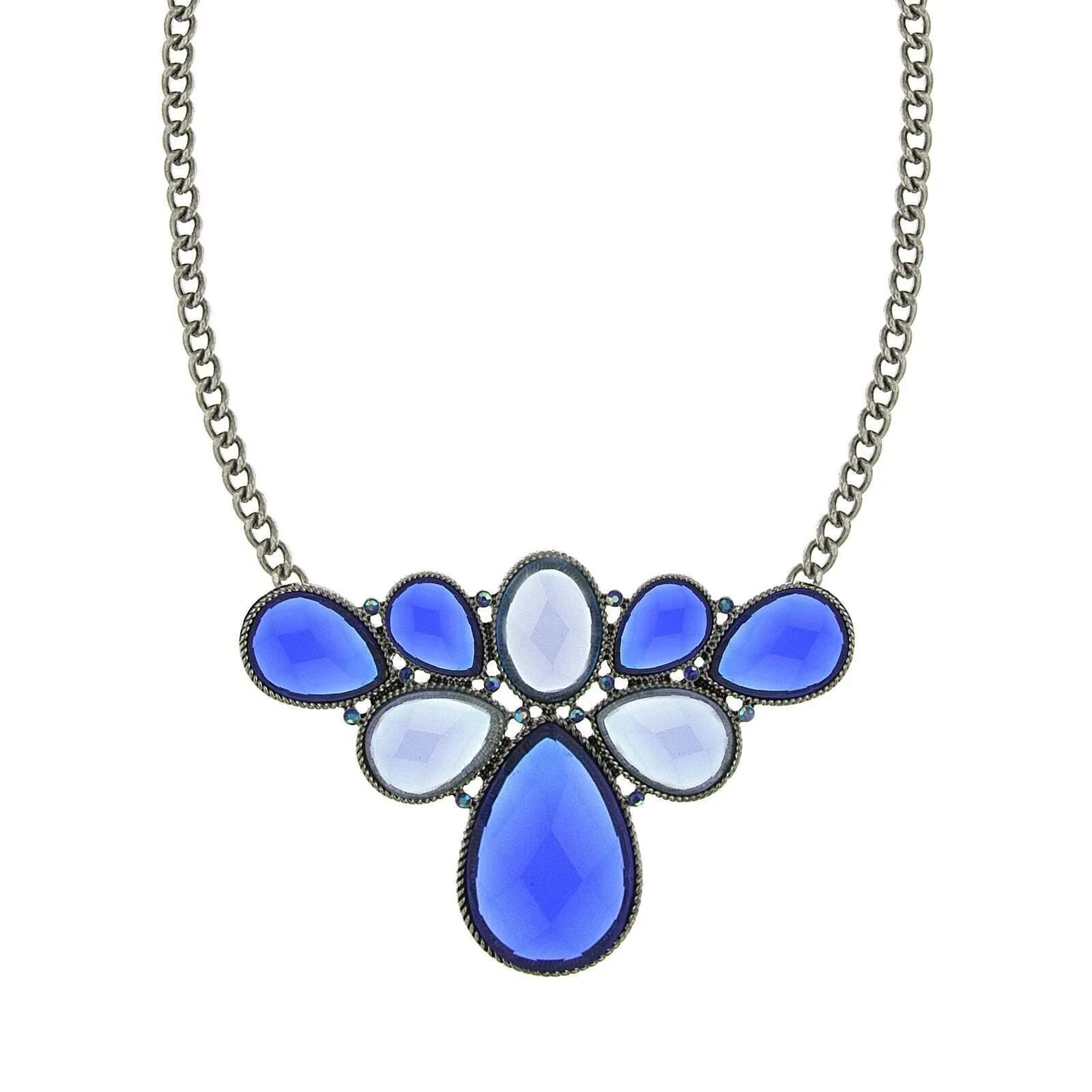 2028 Jewelry Teardrop Stone Cluster Necklace 16"   3" Extender 1928 Jewelry