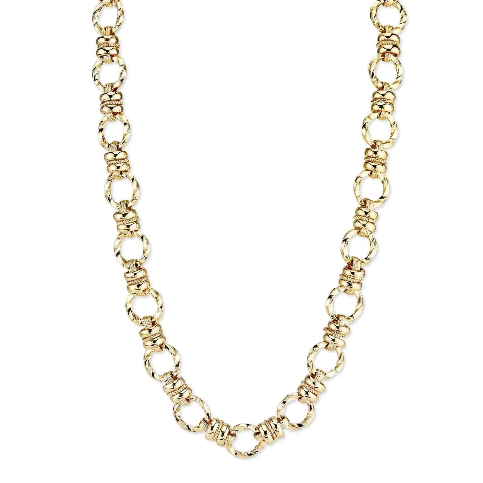 2028 Jewelry Textured Link Chain Necklace 16"   3" Extender 1928 Jewelry