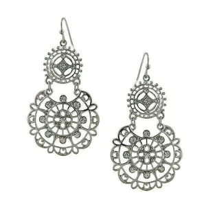 2028 Jewelry Tibetan Inspired Filigree Crystal Drop Earrings 1928 Jewelry