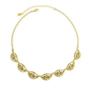 2028 Jewelry Topaz Color Leaf Collar Necklace 16"   3" Extender 1928 Jewelry