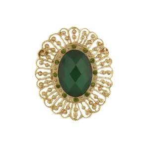 2028 Jewelry Tourmaline Green Stone Olivine Accent Crystal Oval Pin 1928 Jewelry