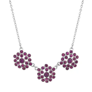 2028 Jewelry Triple Amethyst Purple Crystal Cluster Collar Necklace 16"   3" Extender 1928 Jewelry