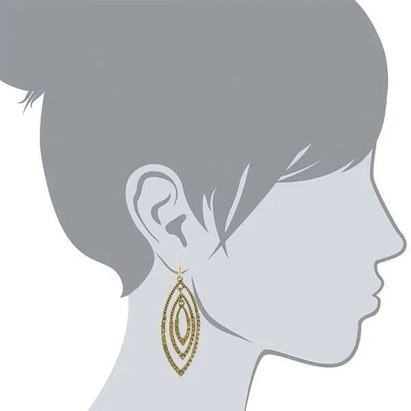 2028 Jewelry Triple Oval Layered Crystal Drop Earrings 1928 Jewelry