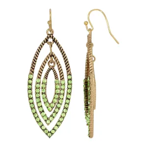 2028 Jewelry Triple Oval Layered Crystal Drop Earrings 1928 Jewelry