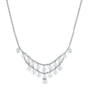 2028 Jewelry Two Row Lux Cut Beaded Drop Necklace 16"   3" Extender 1928 Jewelry