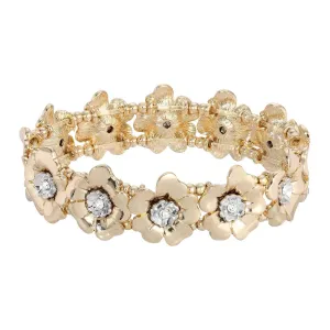 2028 Jewelry Two Tone Crystal Flower Stretch Bracelet 1928 Jewelry