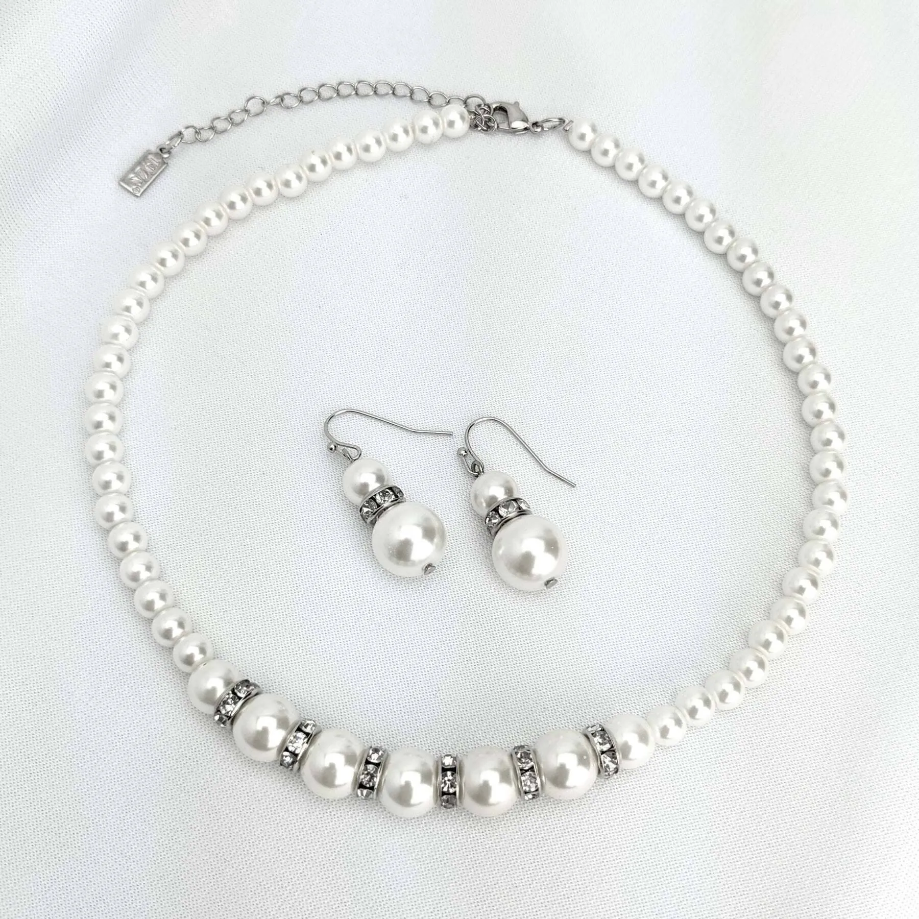 2028 Jewelry White Double Drop Faux Pearl Earrings 1928 Jewelry