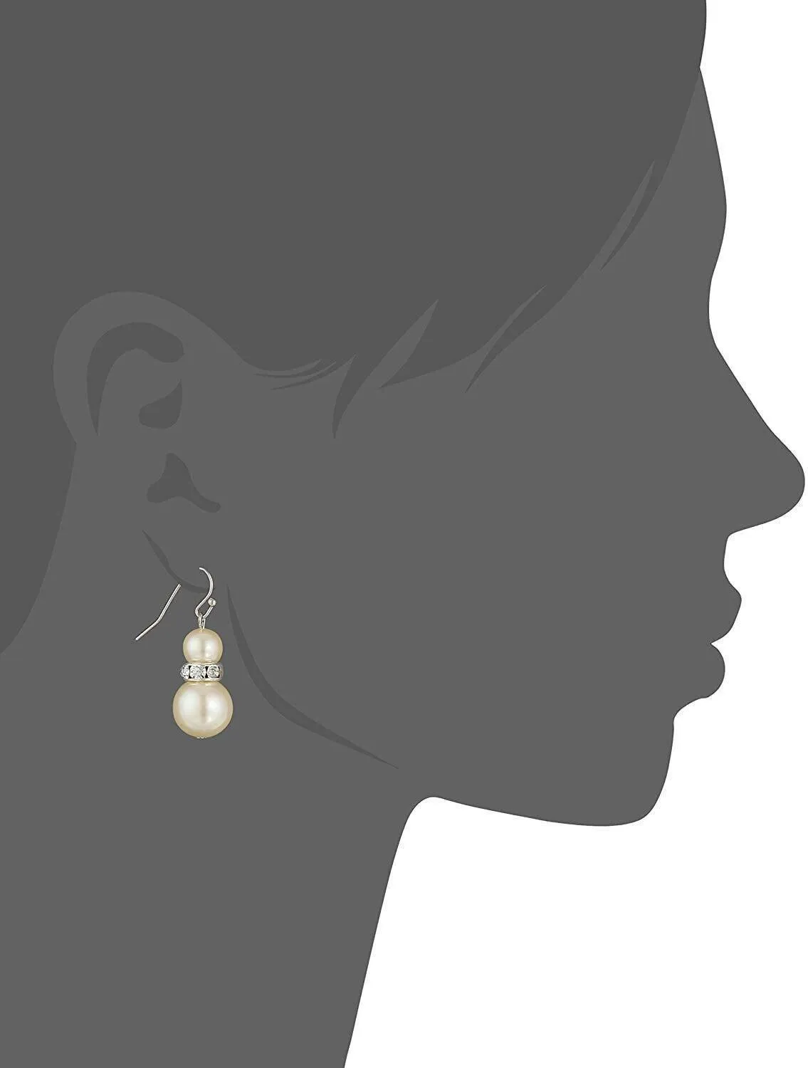 2028 Jewelry White Double Drop Faux Pearl Earrings 1928 Jewelry