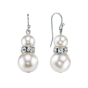 2028 Jewelry White Double Drop Faux Pearl Earrings 1928 Jewelry