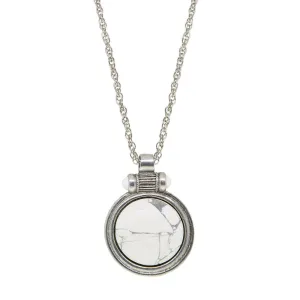 2028 Jewelry White Howlite Gemstone Pendant Necklace 28" 1928 Jewelry