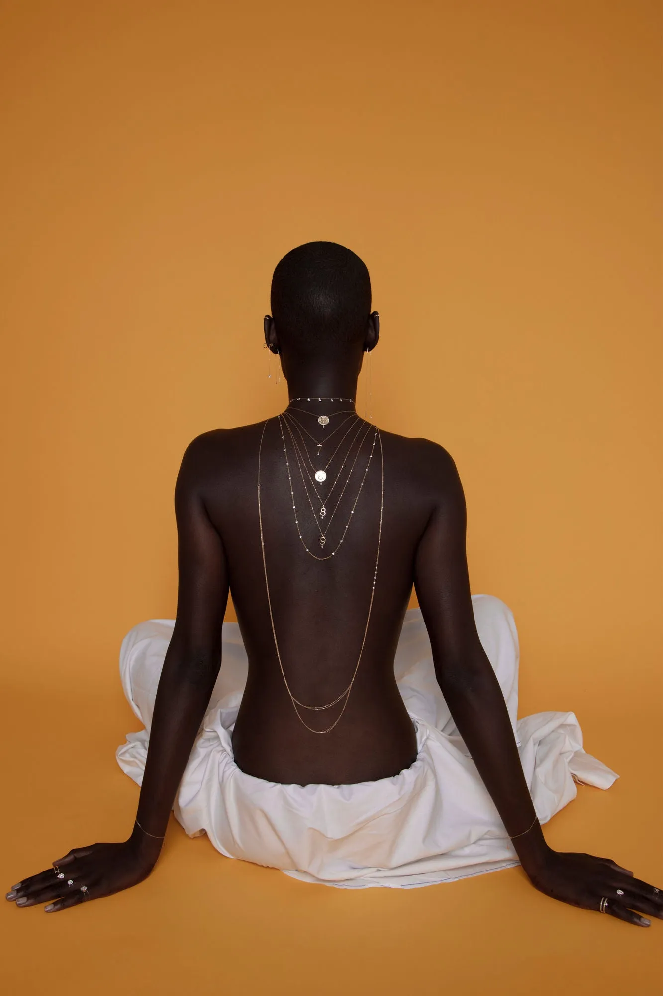 5 Medallion 18K Gold Necklace w. Diamonds