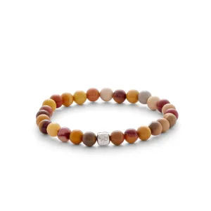 (6mm) Silver Bracelet w. Mookaite
