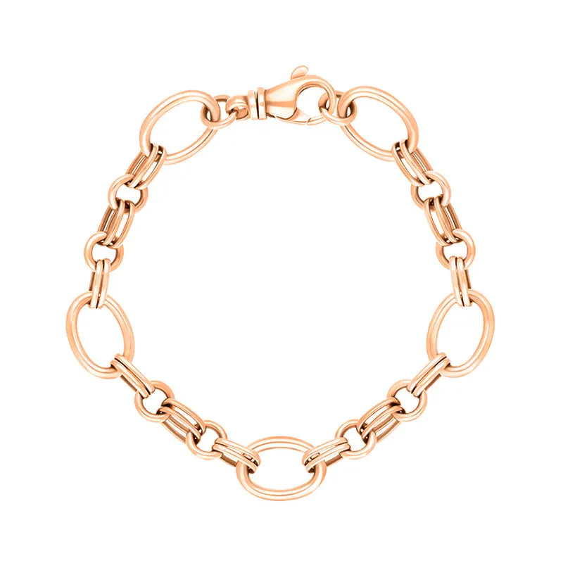 9ct Rose Gold Double Link Handmade Bracelet
