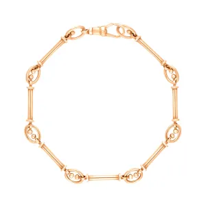 9ct Rose Gold Handmade Baton Link Bracelet