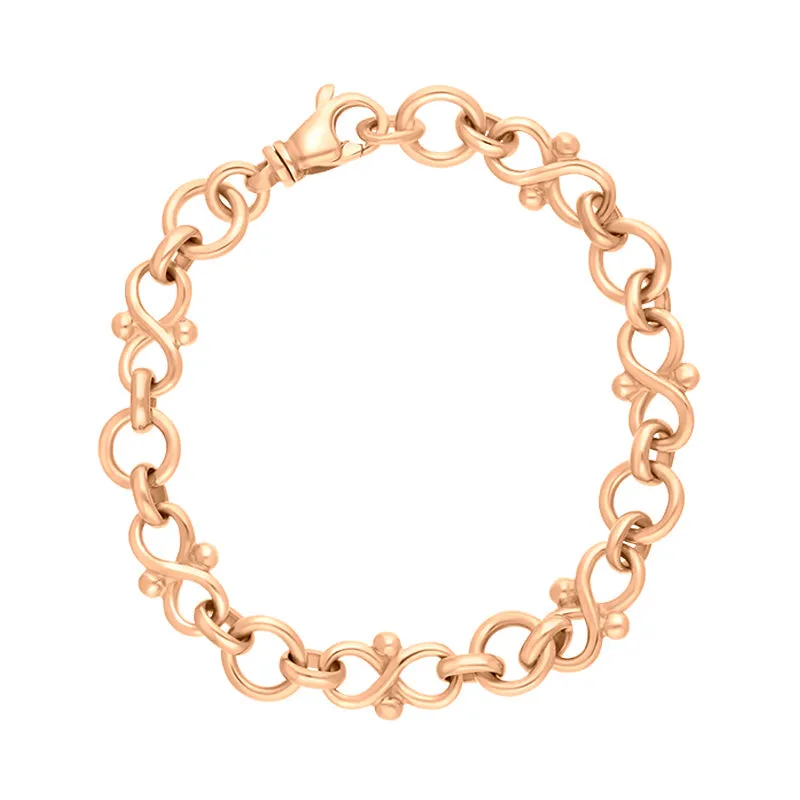 9ct Rose Gold Infinity Link Handmade Bracelet