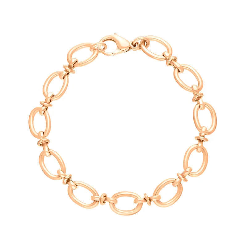 9ct Rose Gold Oval Link Handmade Bracelet