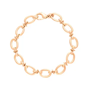 9ct Rose Gold Oval Link Handmade Bracelet