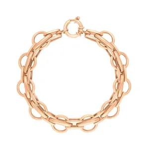 9ct Rose Gold Round Link Handmade Bracelet