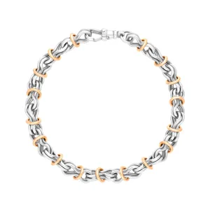 9ct Rose Gold Sterling Silver Multi Link Handmade Bracelet