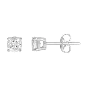 9ct White Gold 3/4 Carat Diamond Stud Earring Shiels