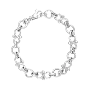9ct White Gold Infinity Link Handmade Bracelet