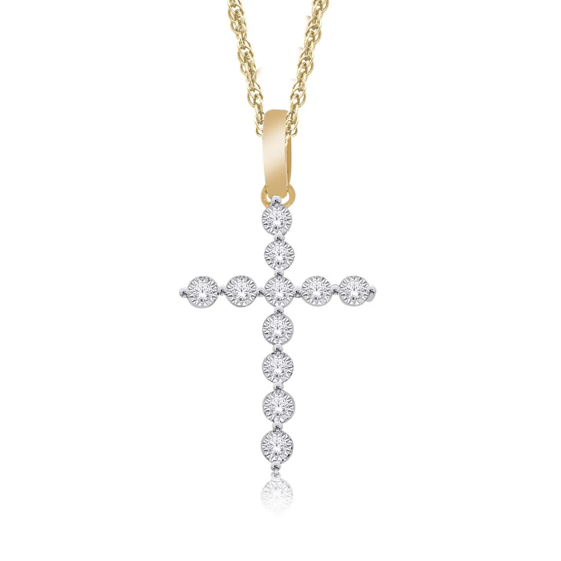 9ct Yellow Gold 1/3 Carat Diamond Cross Pendant Shiels