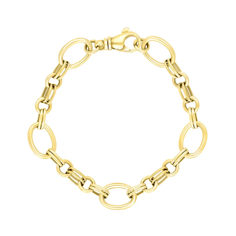 9ct Yellow Gold Double Link Handmade Bracelet