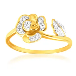 9ct Yellow Gold Gorgeous Bead Diamond Ring Shiels