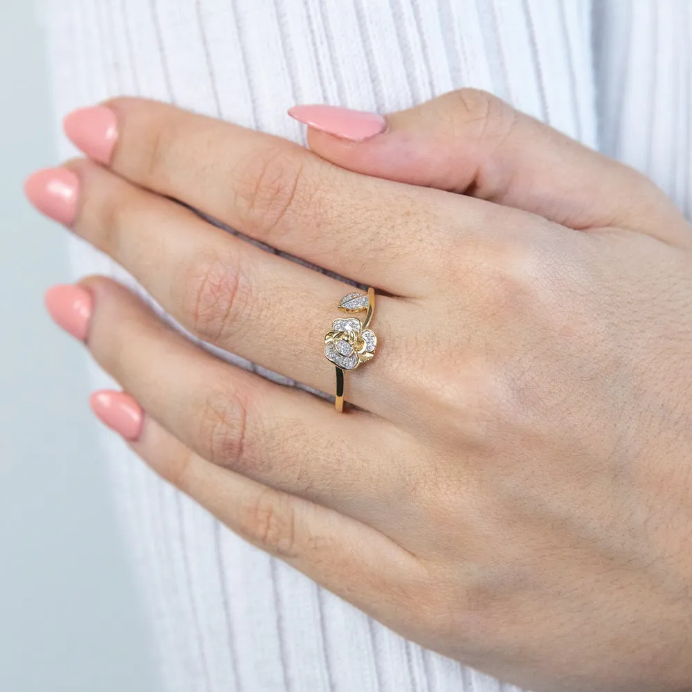 9ct Yellow Gold Gorgeous Bead Diamond Ring Shiels