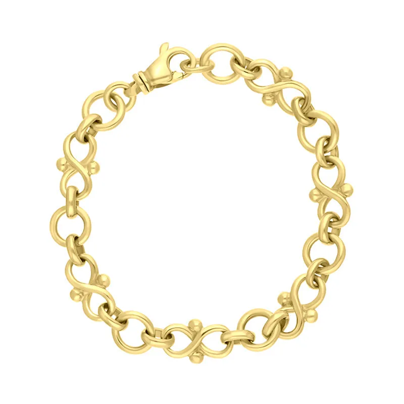 9ct Yellow Gold Infinity Link Handmade Bracelet