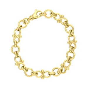 9ct Yellow Gold Infinity Link Handmade Bracelet