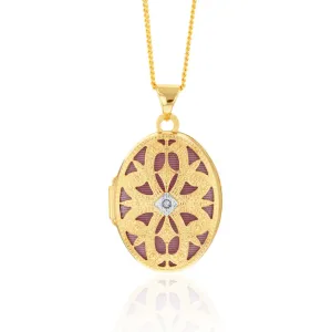 9ct Yellow Gold Oval Diamond Locket Pendant Shiels