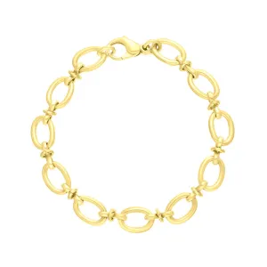 9ct Yellow Gold Oval Link Handmade Bracelet