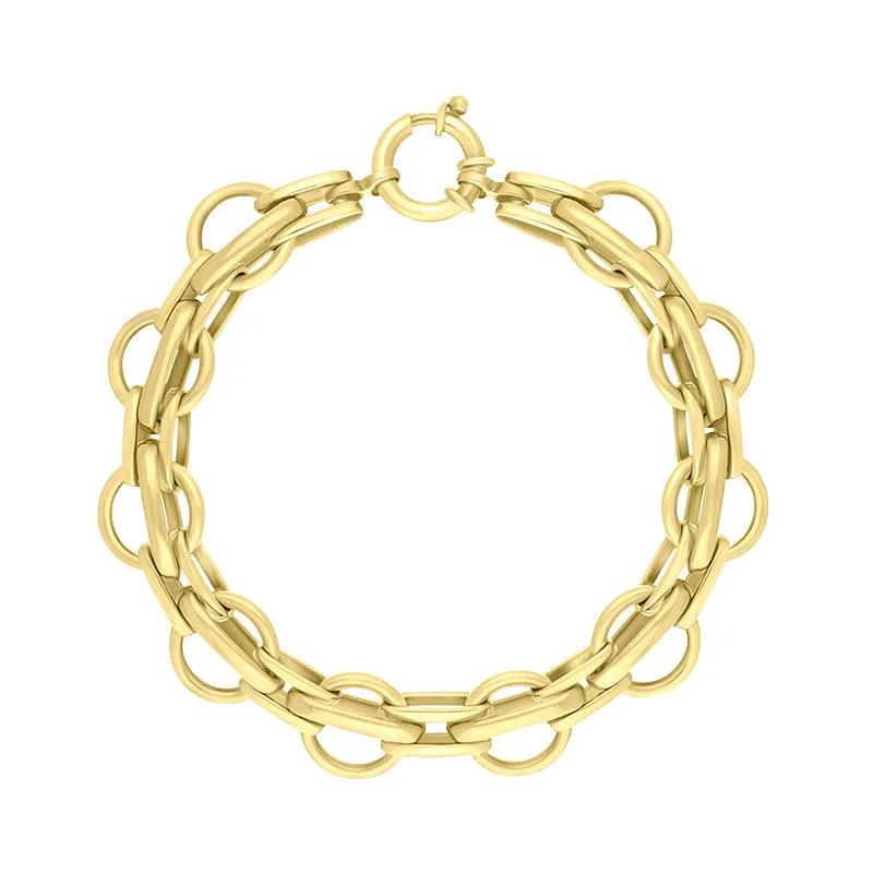 9ct Yellow Gold Round Link Handmade Bracelet