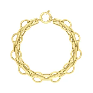 9ct Yellow Gold Round Link Handmade Bracelet