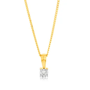 9ct Yellow Gold Solitare Diamond Pendant Shiels