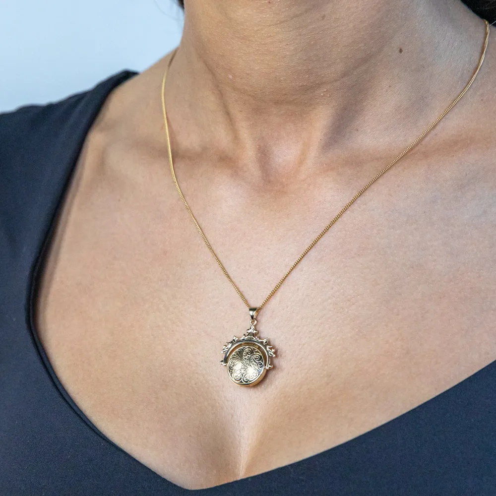 9ct Yellow Gold Spinner Locket Pendant Shiels