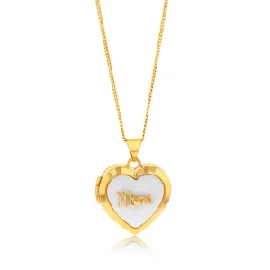 9ct Yellow Gold White Agate Mum Locket Shiels
