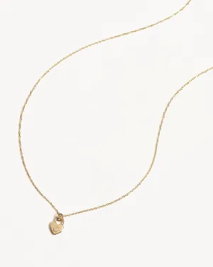 9k Solid Gold Lab-Grown Diamond Lotus Heart Padlock Necklace Bycharlotte