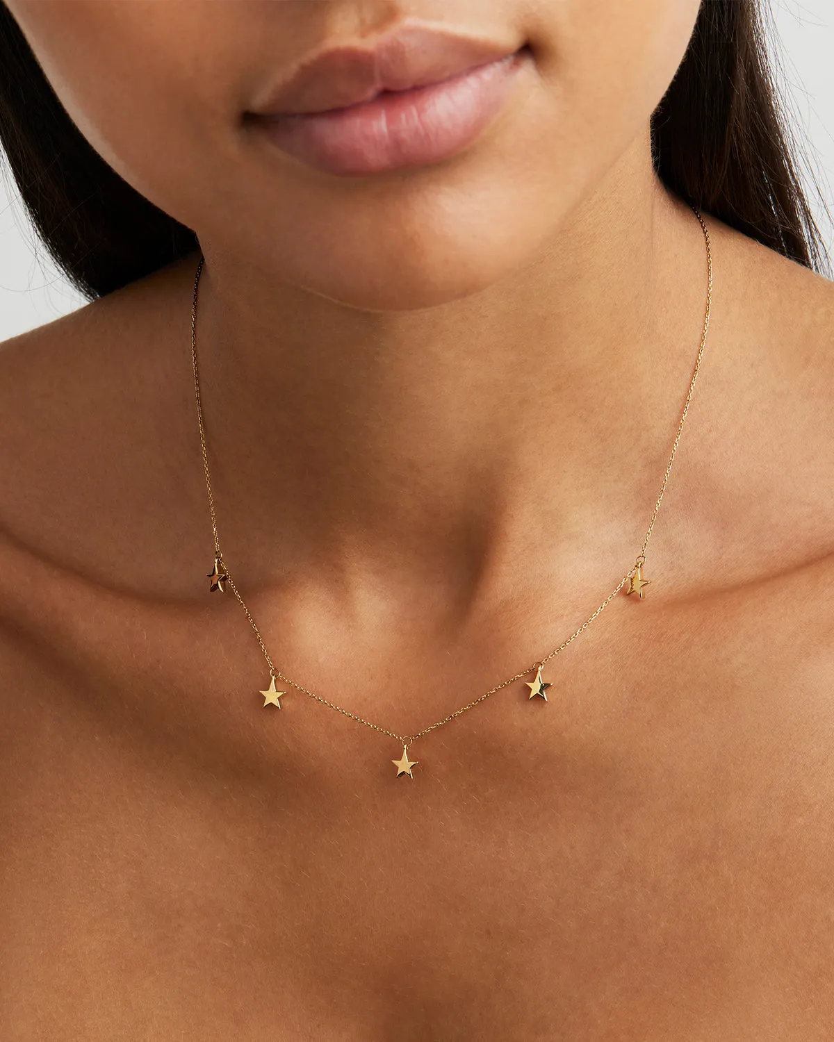 9k Solid Gold Star Bright Necklace Bycharlotte