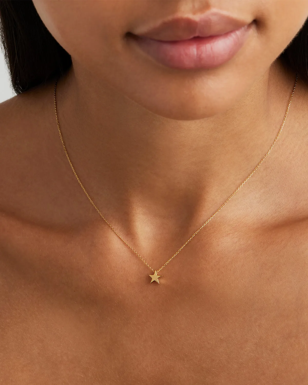 9k Solid Gold Wishing on a Star Necklace Bycharlotte