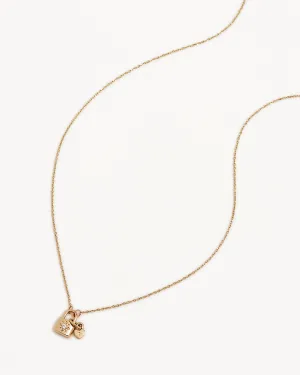 9k Solid Gold With You Always Diamond Padlock Necklace Bycharlotte