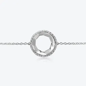A. Sun Halo Aura 18K White Gold Bracelet w. Lab-Grown Diamond Pavé