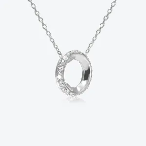 A. Sun Halo Aura 18K White Gold Necklace w. Lab-Grown Diamond Pavé