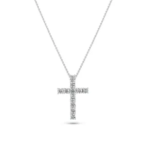 Alba Croce 14K Whitegold Necklace w. Lab-Grown Diamonds