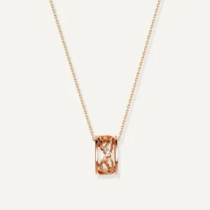 Allusia Love Band 18K Rosegold Necklace w. Diamonds